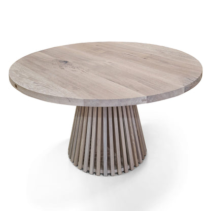 LIA | Extendable Round Dining Table – White Oak