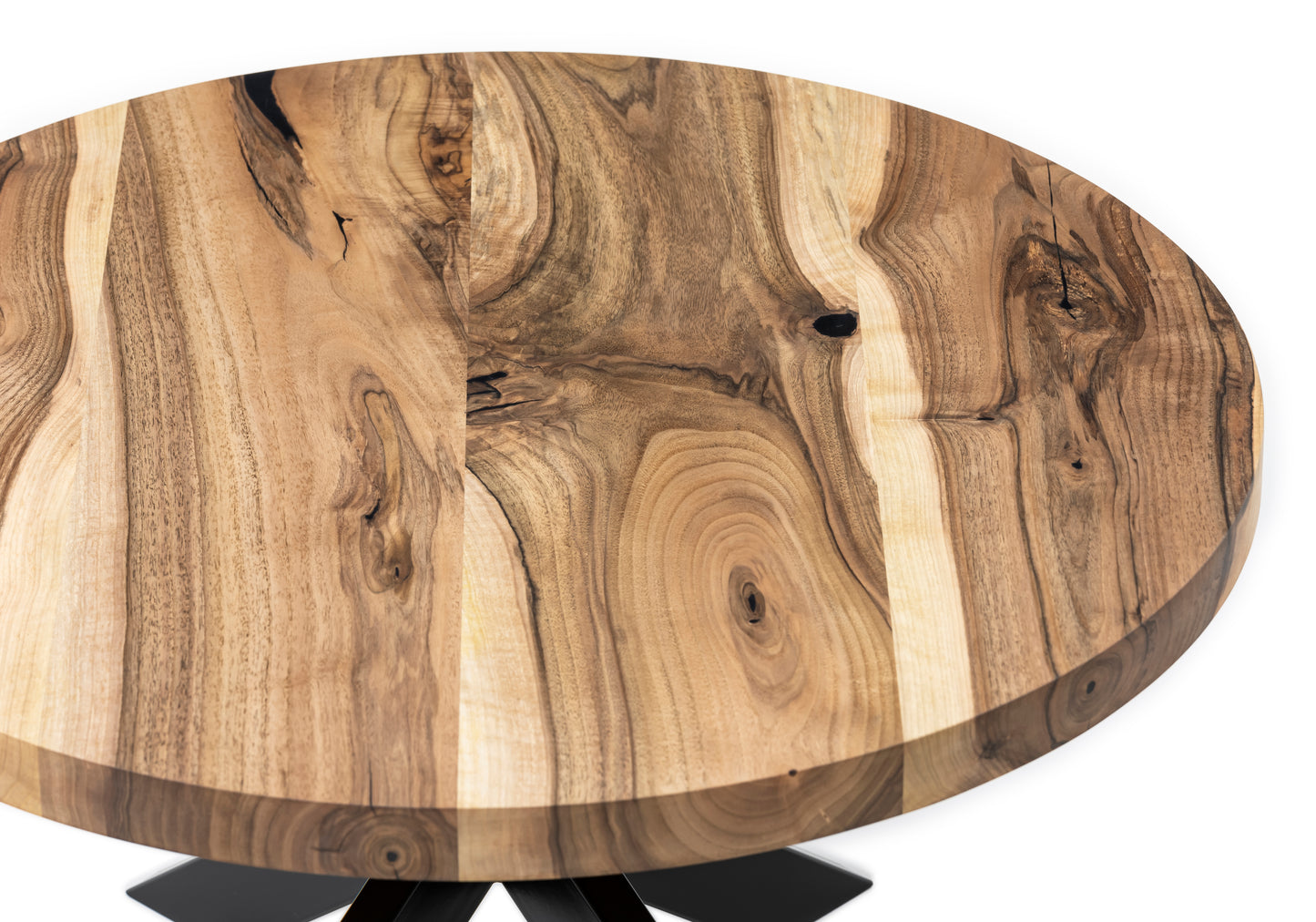 Round walnut coffee table