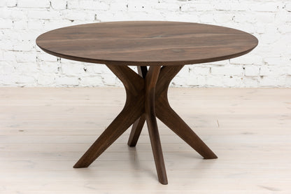 ADELE | Extendable Round Dining Table – Solid Walnut