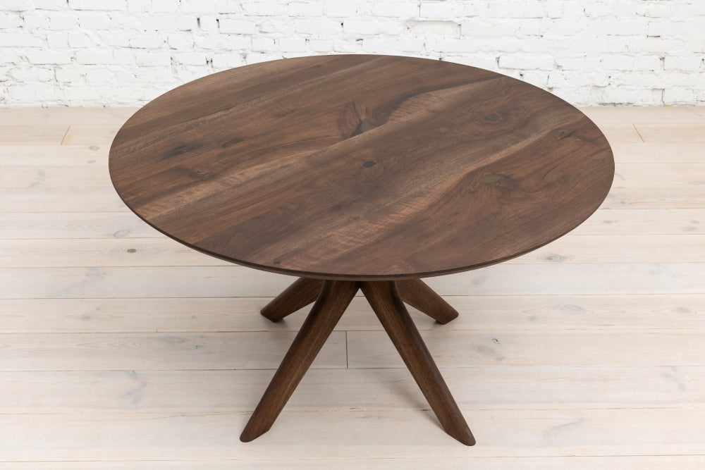 ADELE | Extendable Round Dining Table – Solid Walnut