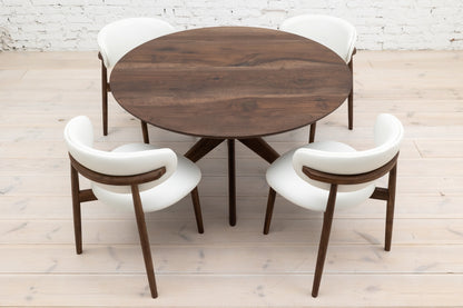 ADELE | Extendable Round Dining Table – Solid Walnut