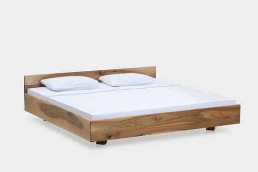 MIA | Modernes Holzbett aus Eiche (Nussbaum)