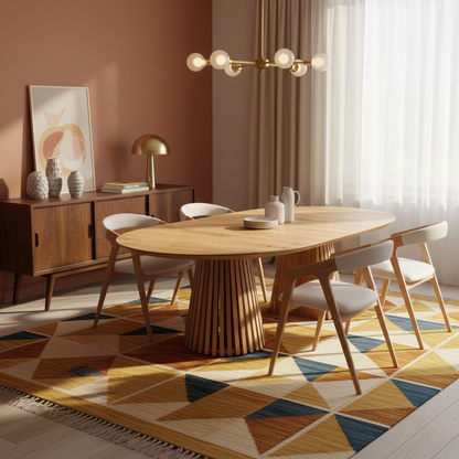 LIA | Extendable Round Dining Table – Natural Oak