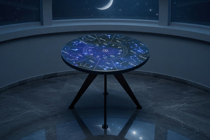 CELESTIS | Zodiac Wheel – Round Coffee Table