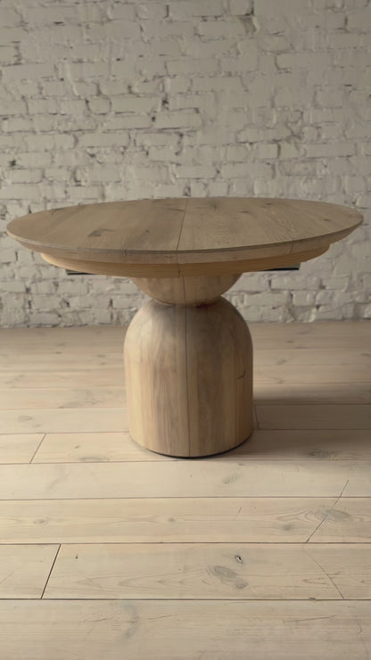 FREYA | Extendable Round Dining Table – Dark Walnut