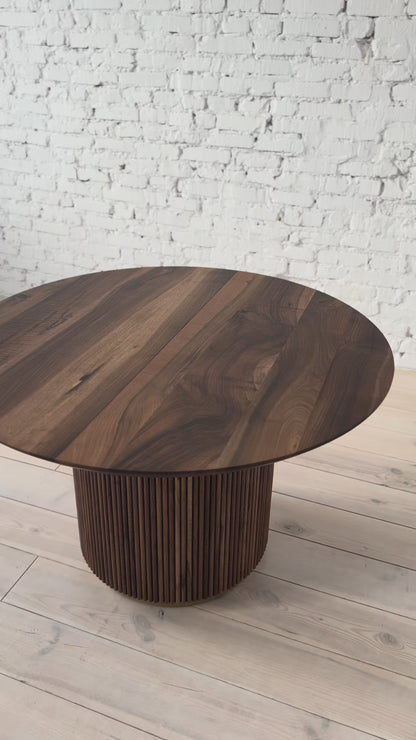 THEONA | Table à manger ronde extensible en bois massif