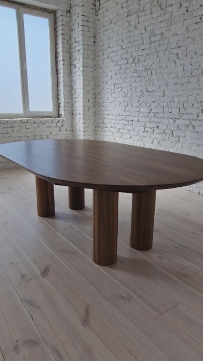 LAYLA | Extendable Round Dining Table – Dark Walnut