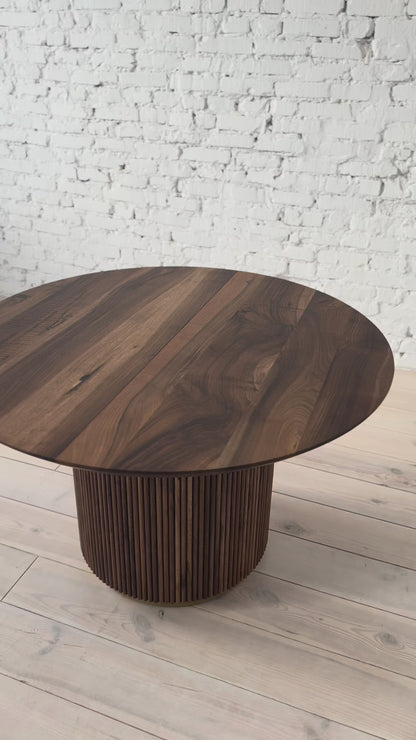 THEONA | Table à manger ronde extensible en bois massif