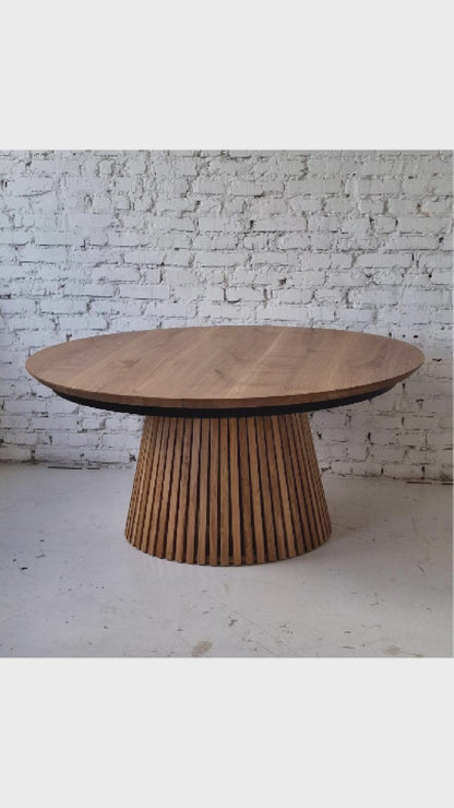 LIA | Tavolo da pranzo rotondo allungabile – Rovere scuro