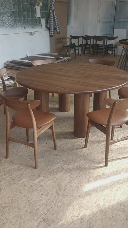 LAYLA | Extendable Round Dining Table – Dark Walnut
