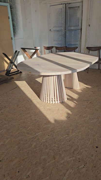 LIA | Mesa de comedor redonda extensible – Roble blanco