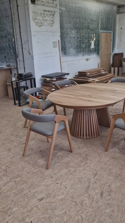 LIA | Tavolo da pranzo rotondo allungabile – Rovere scuro